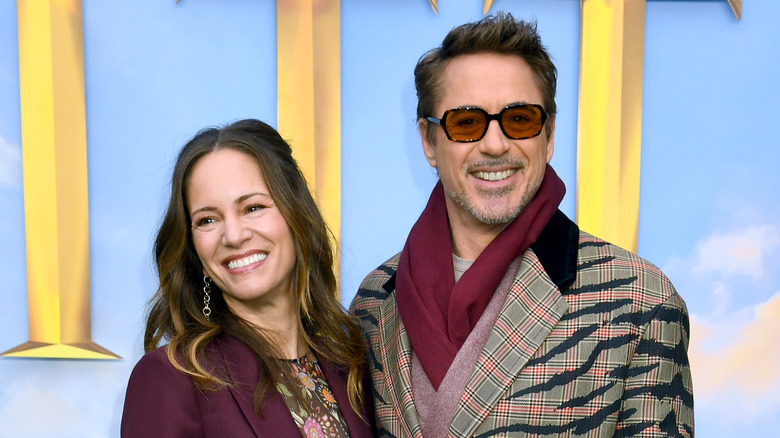 Susan Downy and Robert Downey Jr. posing