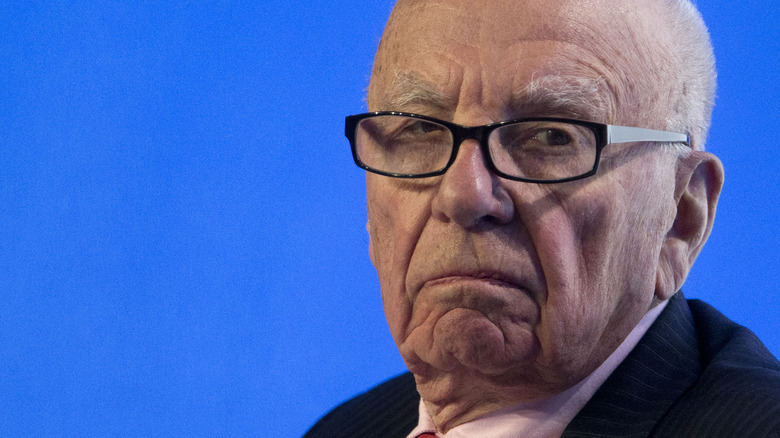 Rupert Murdoch looking grumpy