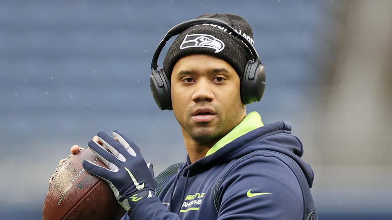 Russell Wilson playing football