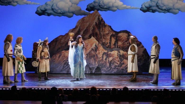 Sara Ramirez and the company of Spamalot