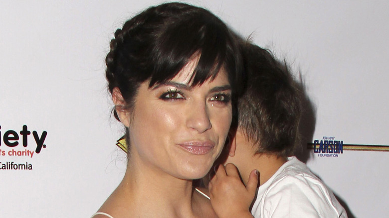 Selma Blair holding son Arthur