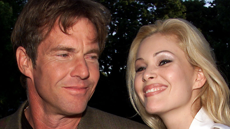 Dennis Quaid and Shanna Moakler smiling