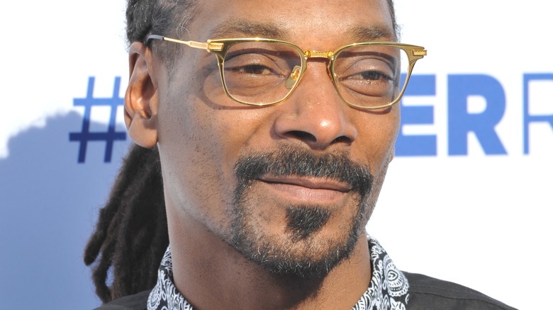 Snoop Dogg lightly smiling