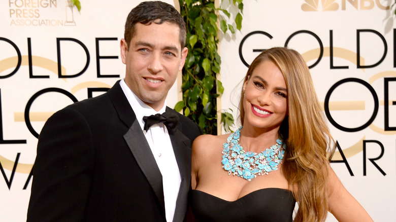 Nick Loeb and Sofia Vergara at the 71st Annual Golden Globe Awards