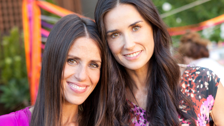 Soleil Moon Frye and Demi Moore posing together