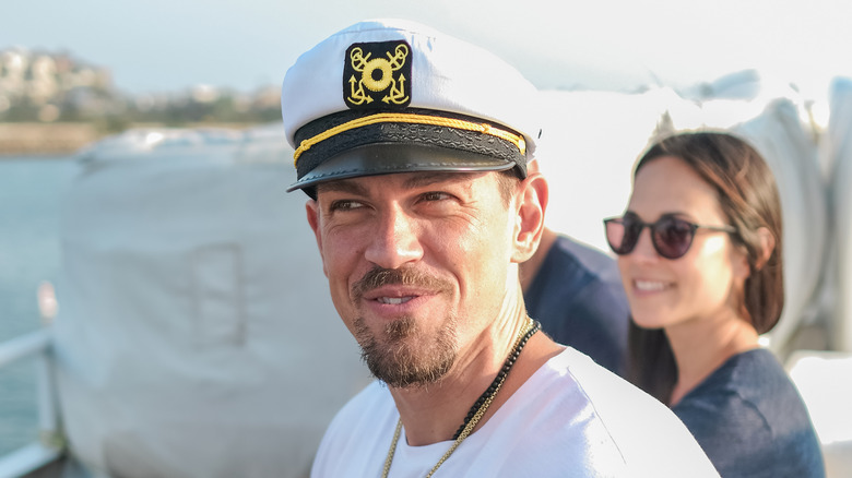 Steve Howey with captain's hat