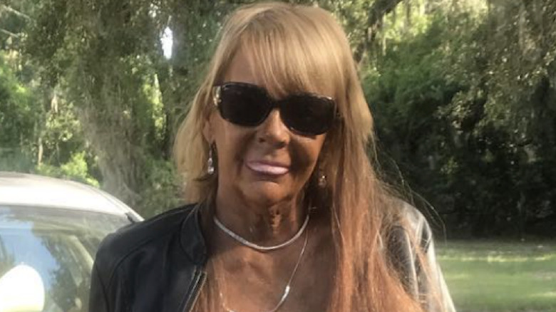 Patricia Krentcil, aka Tan Mom, posing in sunglasses