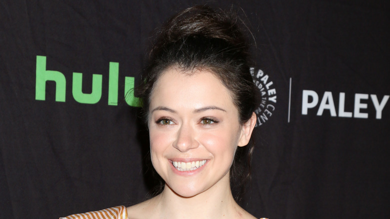 Tatiana Maslany smiling at event