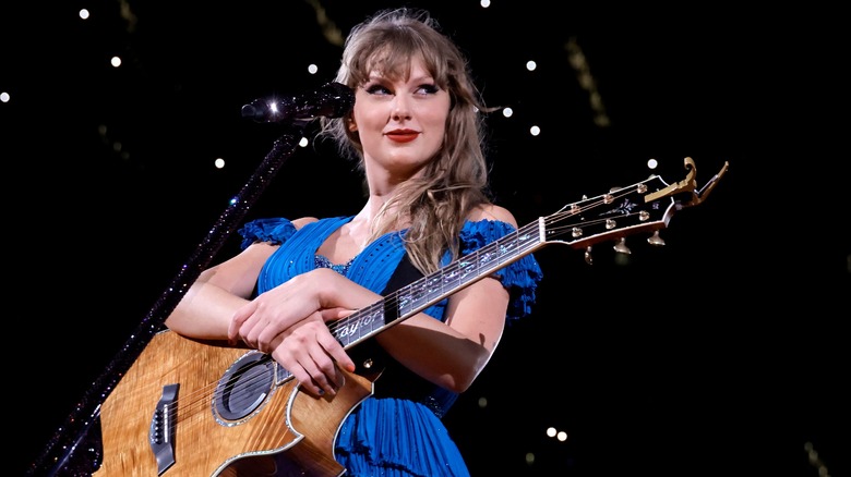 Taylor Swift performing onstage