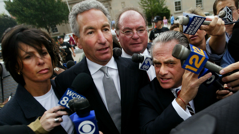 Charles Kushner with reporters