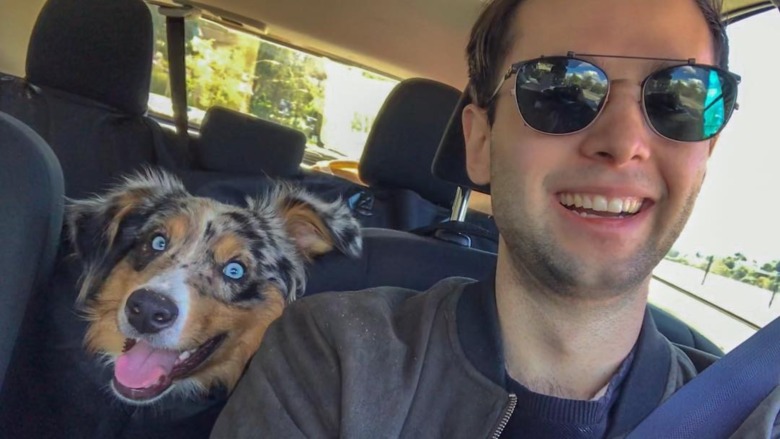Bowie and Zach Kornfeld in a car