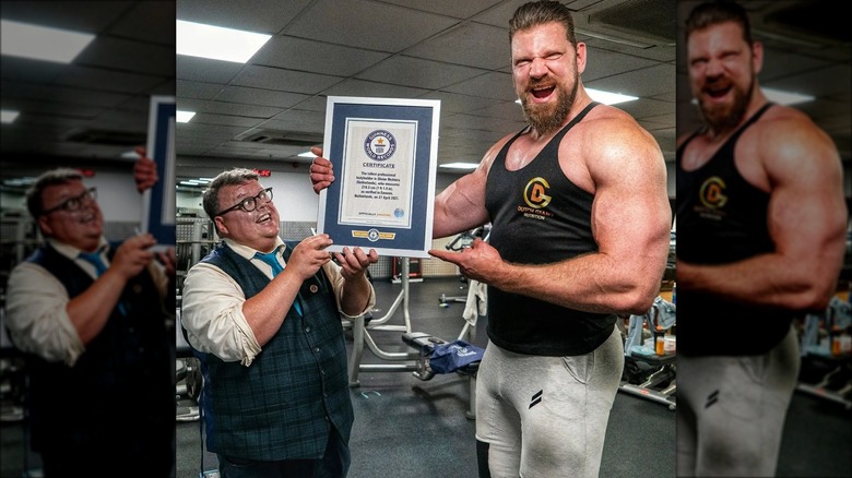Olivier holding his Guinness World Records plaque