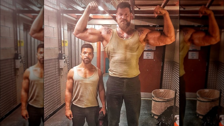 Olivier on the Black Widow set 