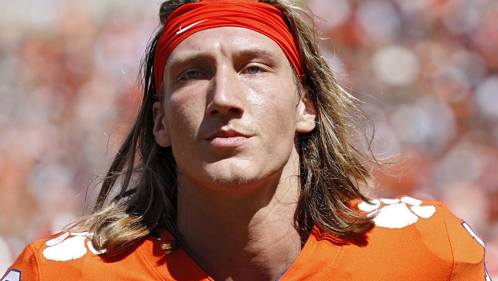 Trevor Lawrence looking intense 