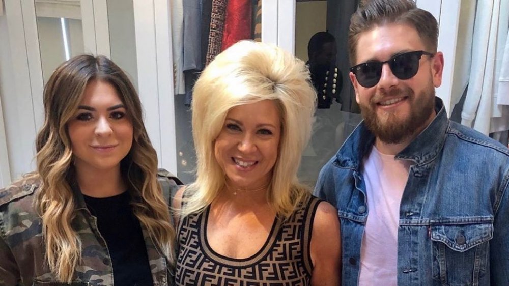 Victoria Caputo, Theresa Caputo, and Larry Caputo, Jr. pose for an Instagram photo 