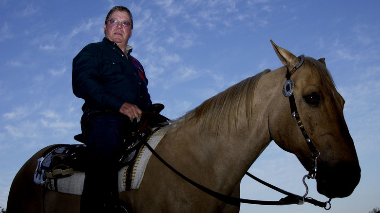 William Shatner on horseback