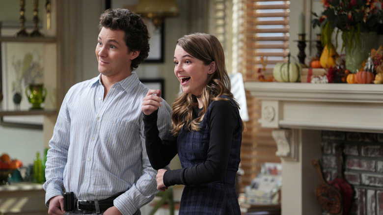 Montana Jordan and Raegan Revord in a scene from Georgie & Mandy's First Marriage