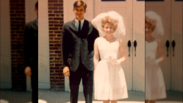 Carl Dean and Dolly Parton on their wedding day.