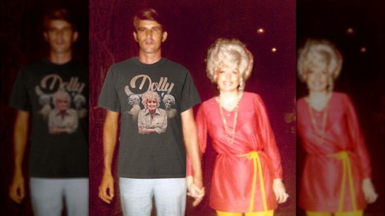 A playful edit Dolly Parton posted of herself and Carl Dean to Instagram in 2021.
