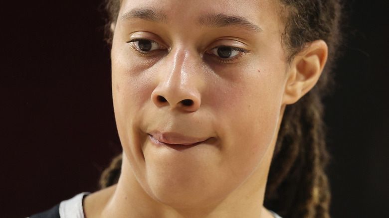 Brittney Griner biting lip