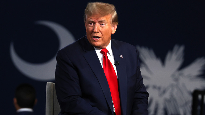Donald Trump red tie orange 