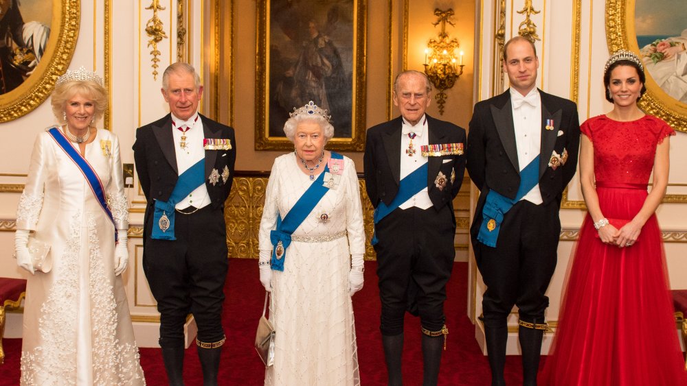 Members of the royal family, including Queen Elizabeth, Prince William, and Kate Middleton