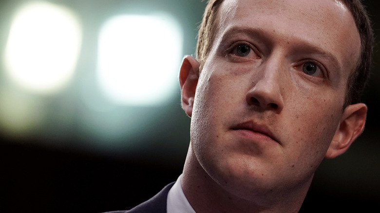 Mark Zuckerberg preparing to speak in front of Congress