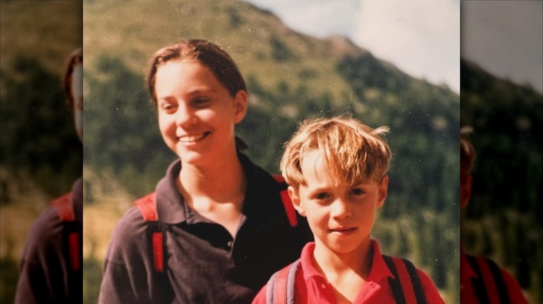 Young Kate Middleton poses with James