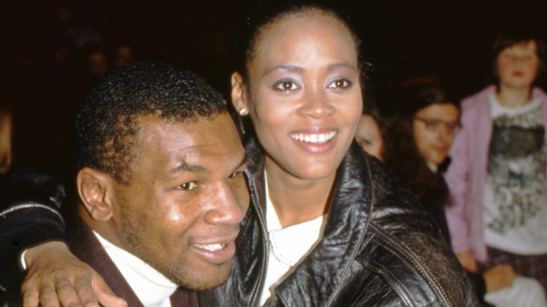 Mike Tyson and Robin Givens in an embrace