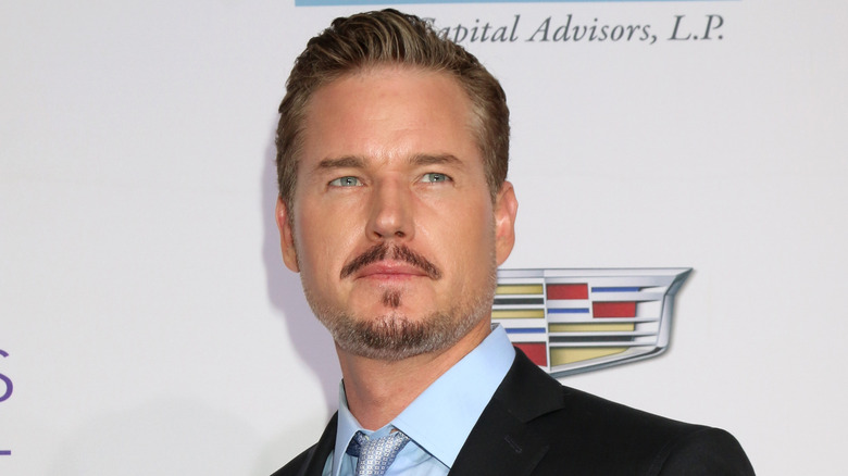 Eric Dane blue shirt black jacket