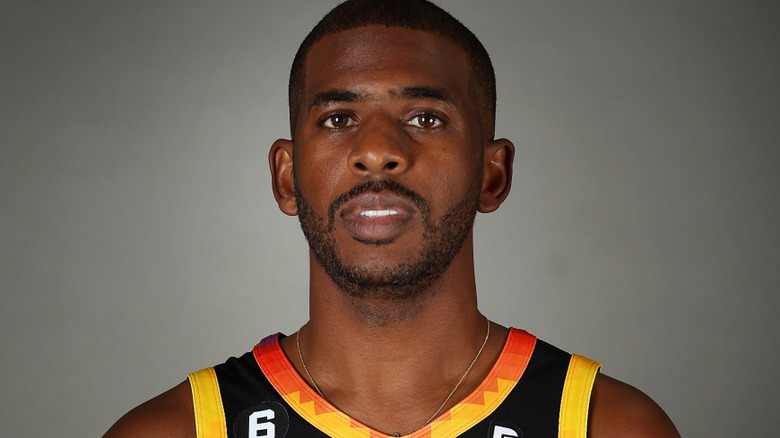 Chris Paul posing on media day