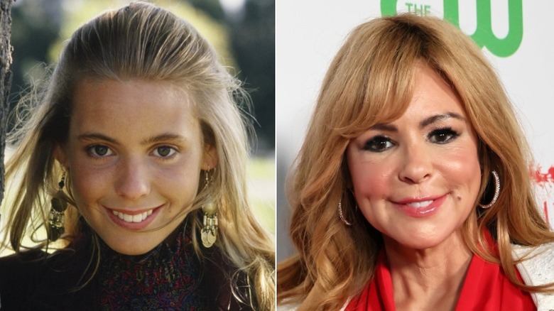 Side by side of Olivia D'Abo in 1988 vs. 2025
