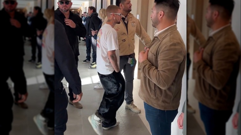 Justin Bieber pictured at the 2026 Super Bowl.