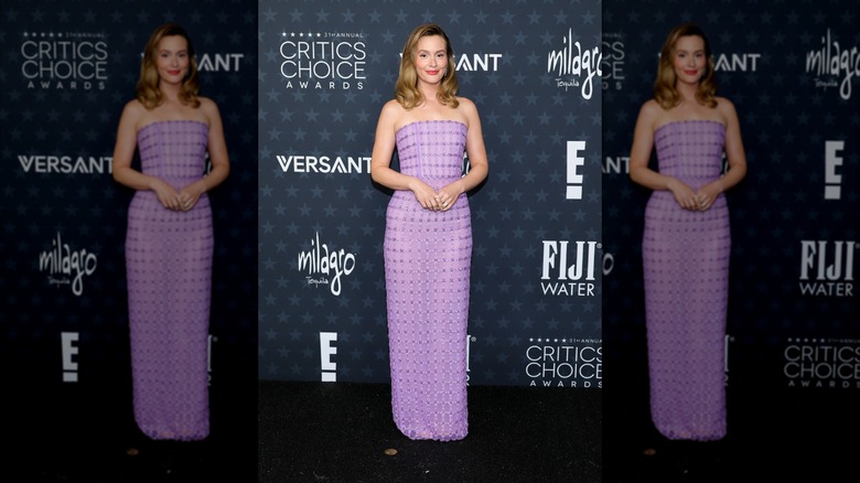 Leighton Meester arriving at the 31st Annual Critics Choice Awards at Barker Hangar