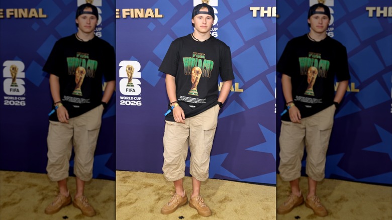 Ilia Malinin posing at the 2026 FIFA World Cup Final.