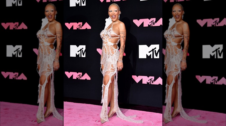 Doja Cat spider web dress