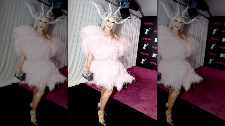 Jimbo pink powder puff dress