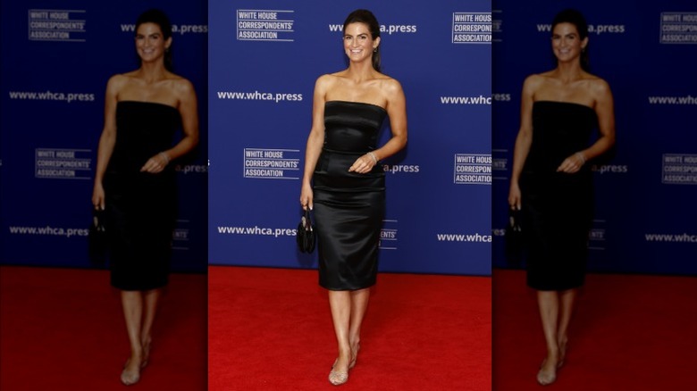 Kaitlan Collins wearing a black dress at the White House Correspondents' Dinner
