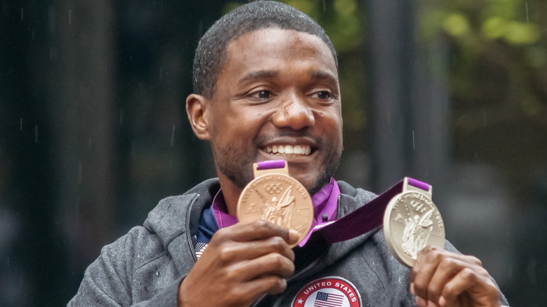 Justin Gatlin beaming