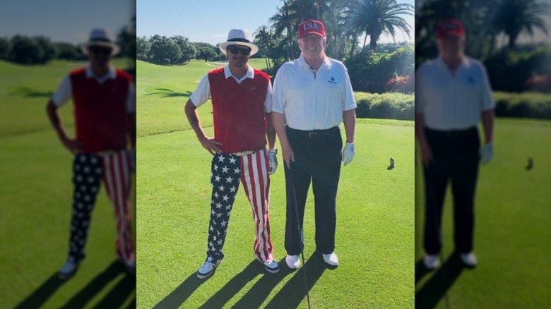 Kid Rock and Donald Trump golfing