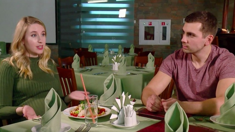 Emily and Sasha dining on 90 Day Fiancé