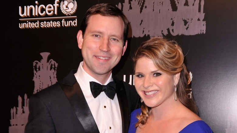 Jenna Bush Hager and Henry Chase Hager lean against each other.