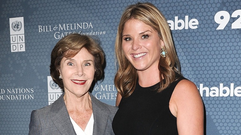 Jenna Bush Hager and Laura Bush smiling.