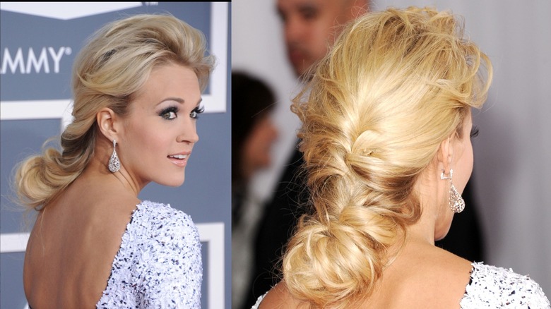 Carrie Underwood at the 2012 Grammy Awards wearing a chic updo