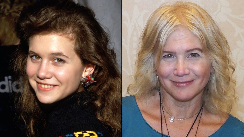 Tracey Gold in 1988 and 2022.
