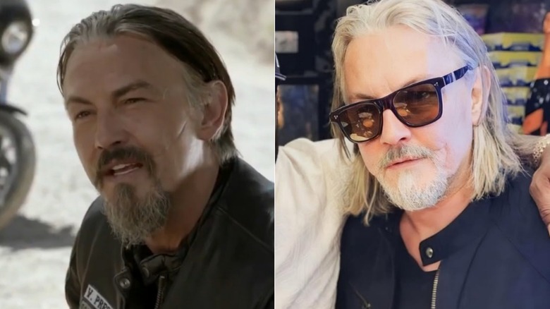 Tommy Flanagan in Sons of Anarchy and in an Instagram photo uploaded in 2025
