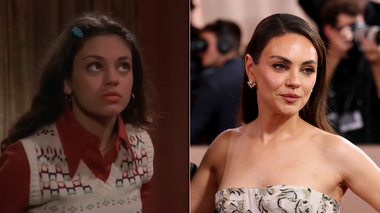 Mila Kunis as Jackie in That '70s Show and at the 2026 Golden Globes