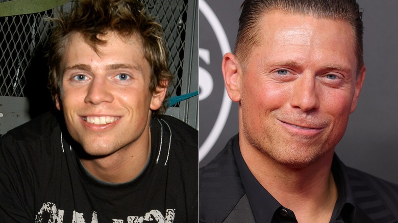 Mike "The Miz" Mizanin circa 2001, left, and in 2026, right