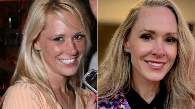 Paula Meronek in 2006, left, and in 2025, right