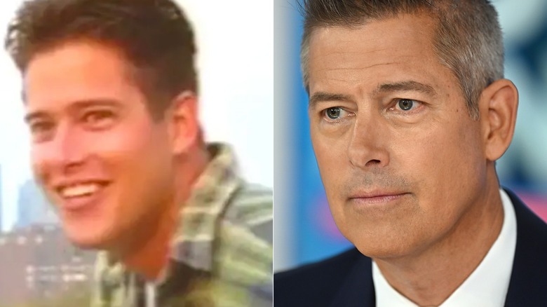 Sean Duffy on "The Real World" in 1997, left, and in 2024, right